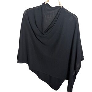 We Are Amma Black Cocoon Mesh Knit Nursing Cover Maternity Poncho Wrap USA Made